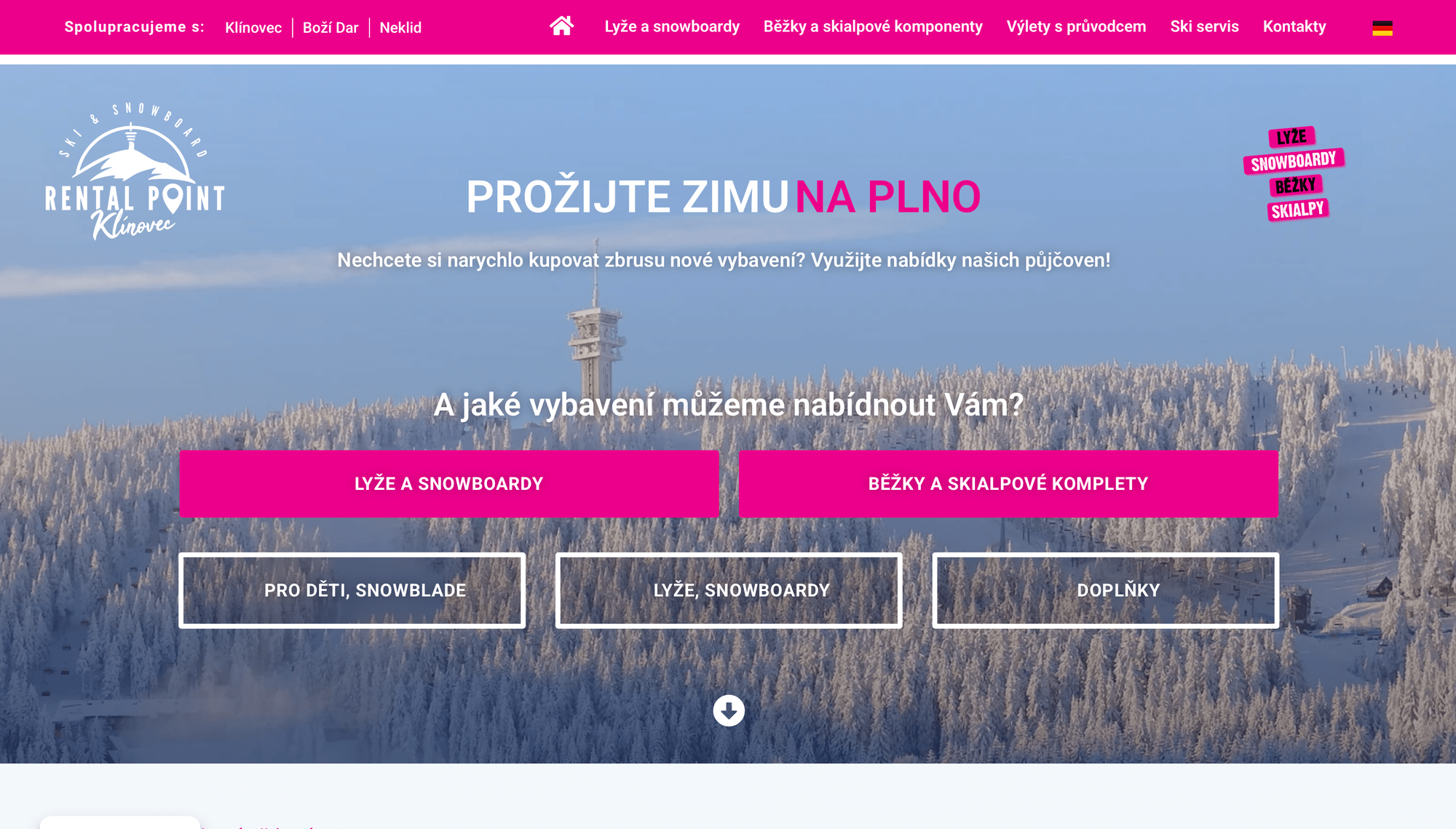 Náhled webu rentalklinovec.cz